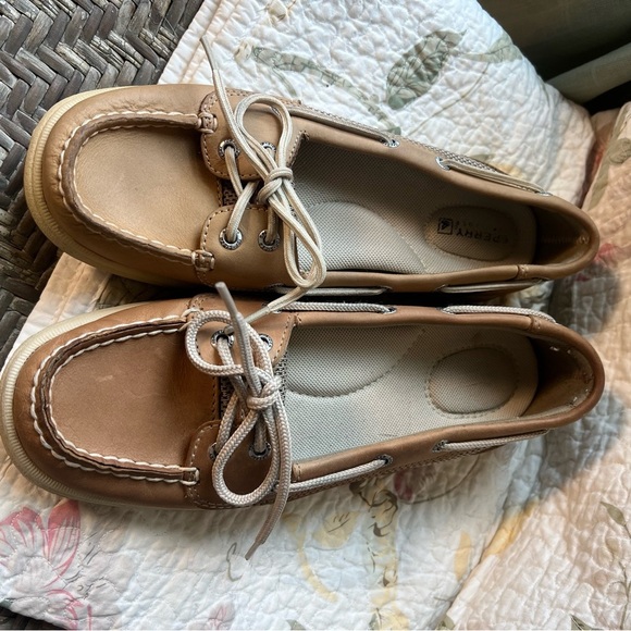 Sperry leather with canvas accents women’s boat shoes size 7.5 - Picture 3 of 5
